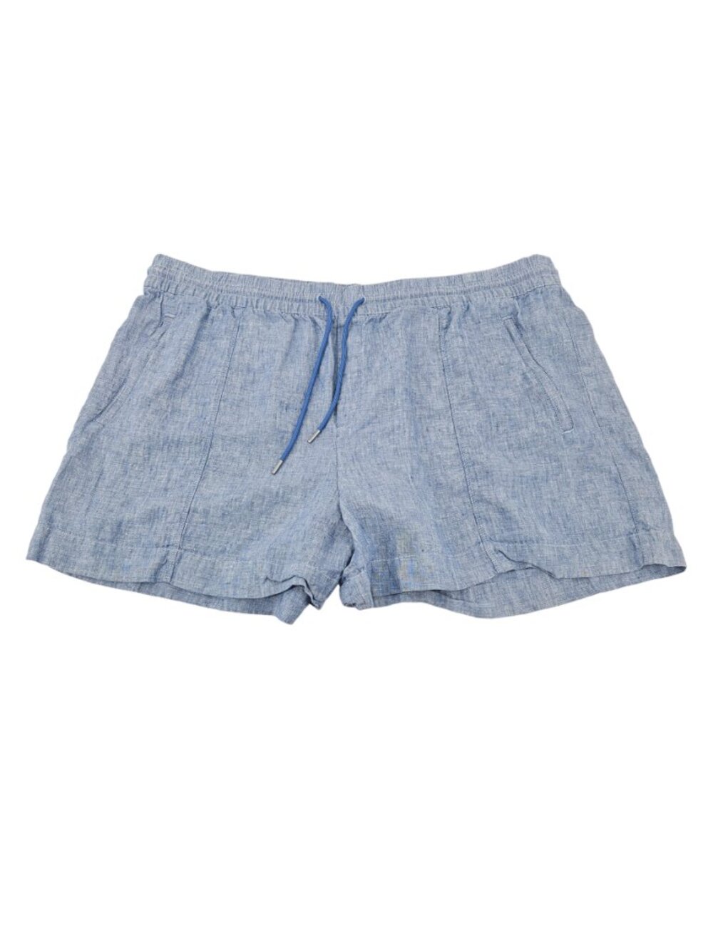 Athleta Retreat Linen 4" Shorts Chambray Wash Blue Women's Size 22 Mid Rise - Picture 3 of 13